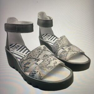 NEW … Fly London snake/Jane wedges